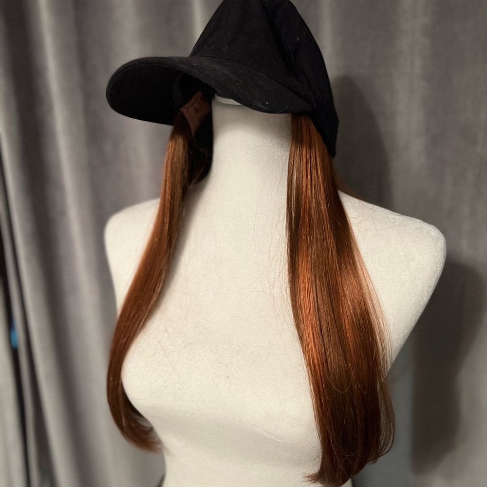 Cancer Wig Hat Red Medium Length Mid Length One Size Worn Twice